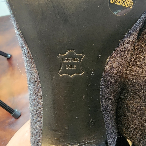 BCBGMAXAZRIA Platform Patent Leather Tweed Lace Up Peep Toe Booties Size 5.5B - Picture 8 of 8